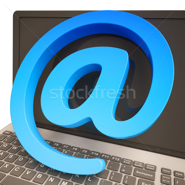 At Sign Keyboard Shows Online Mailing Communication Stock photo © stuartmiles