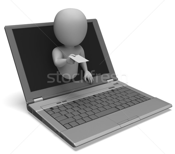 E-mail laptop corespondenta semna poştă comunicare Imagine de stoc © stuartmiles