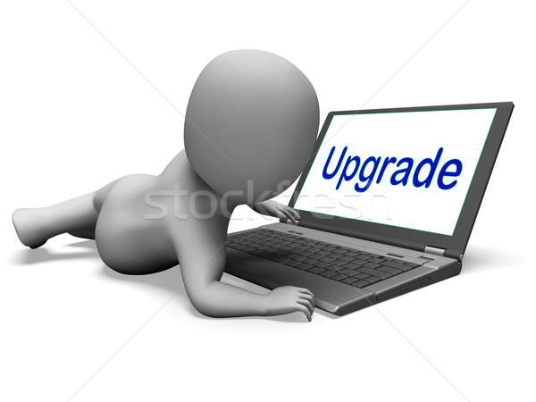 Upgrade Zeichen Laptop Bedeutung Internet Stock foto © stuartmiles