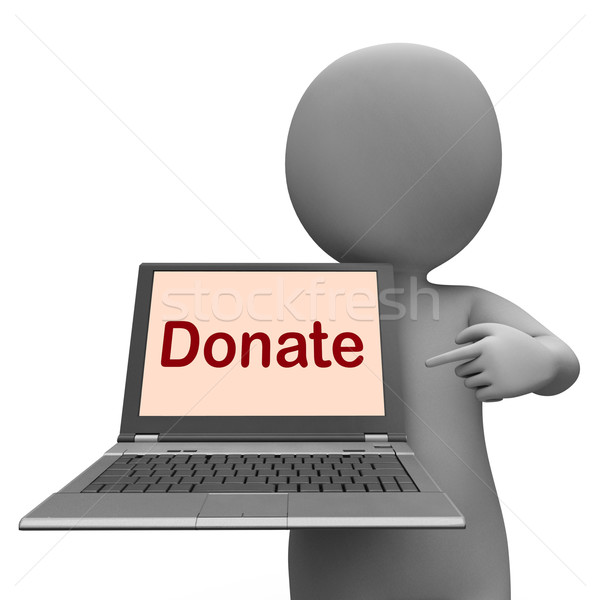 Stock photo: Donate Laptop Shows Contribute Donations And Fundraising