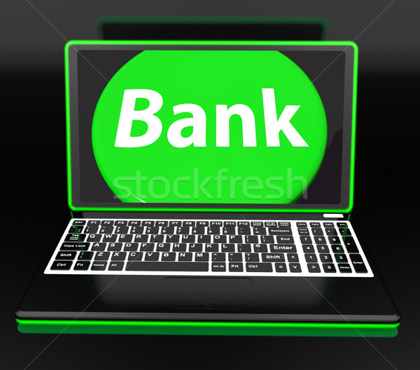 Banku laptop Internetu www bankowość elektroniczna Zdjęcia stock © stuartmiles
