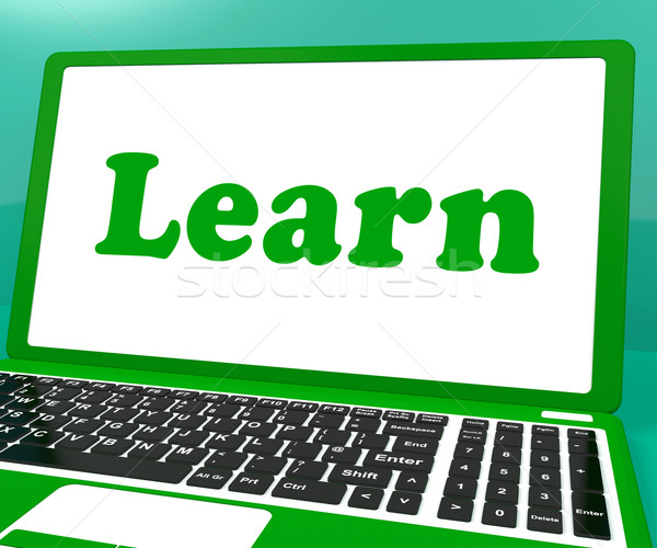Learn Laptop Shows Web Learning Or Studying Stock photo © stuartmiles