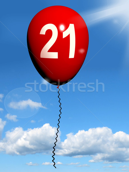 21 Balloon Shows Twenty-first Happy Birthday Celebration Stock photo © stuartmiles