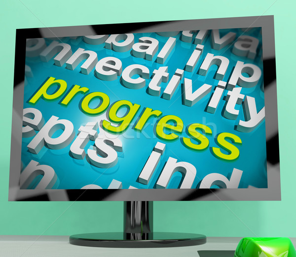 Stock photo: Progress Word Cloud Means Maturity Growth  And Improvement