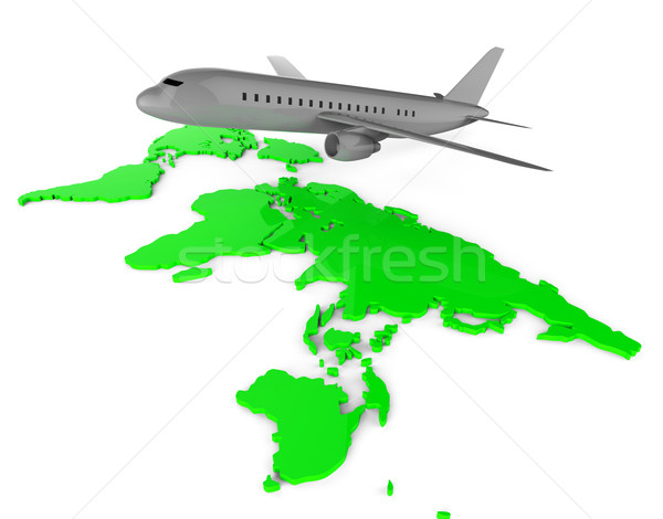 Worldwide Flights Means Web Site And Globalize Stock photo © stuartmiles