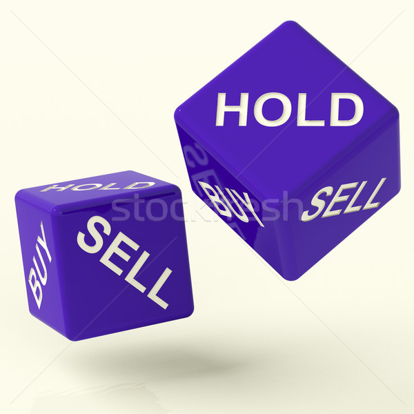 Stock photo: Buy Hold And Sell Dice Representing Market Strategy