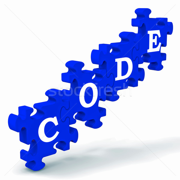 Stock photo: Code Puzzle Showing Codification Or Encoding