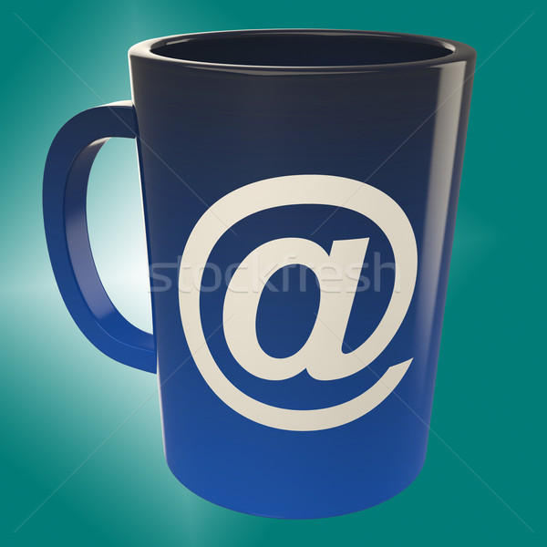 E-mail Coffee Cup Shows Internet Caf Stock photo © stuartmiles
