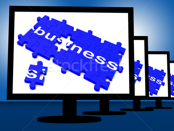 Stock photo: Business On Monitors Shows Corporation Transactions
