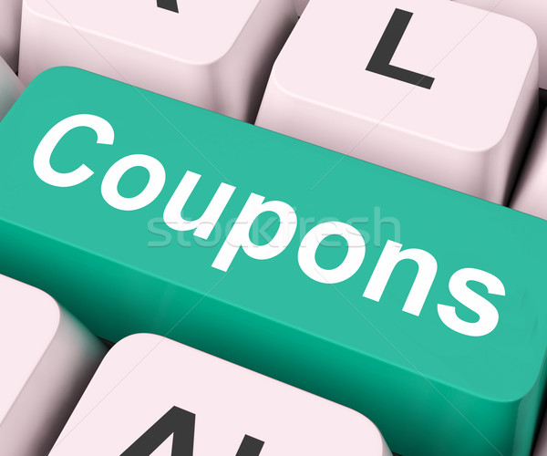 Stock photo: Coupons Key Means Voucher Or Slip