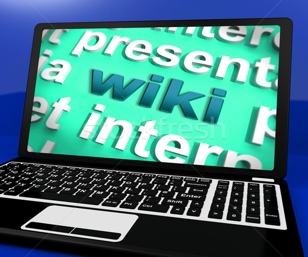 Wiki laptop siti web conoscenza istruzione enciclopedia Foto d'archivio © stuartmiles