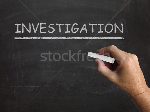 Investigation Blackboard Means Inspect Analyse And Find Out Stock photo © stuartmiles