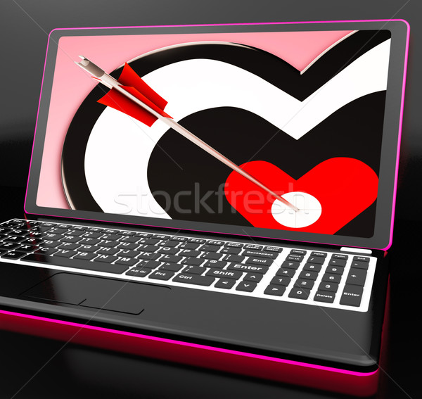 Target Heart On Laptop Shows Affection Stock photo © stuartmiles