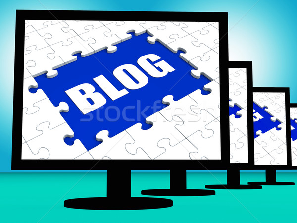 Blog On Monitors Shows Blogging Blogger Or Weblog Online Stock photo © stuartmiles