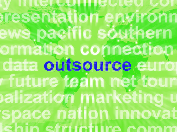 Outsource Word Cloud Shows Subcontract And Freelance Stock photo © stuartmiles