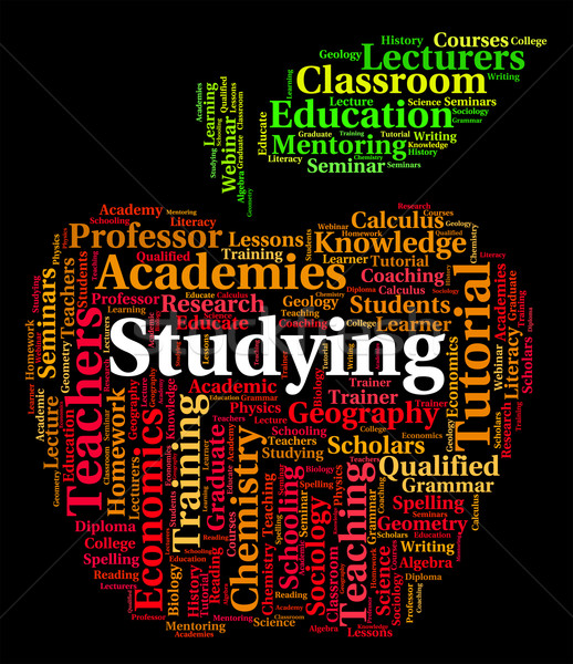 Studying Word Represents Words Educated And Tutoring Stock photo © stuartmiles