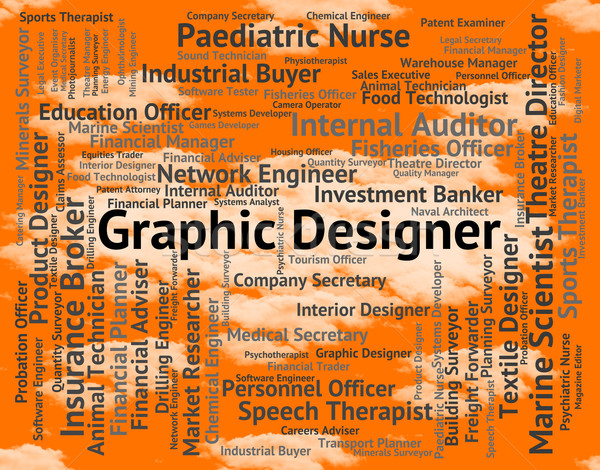 Graphic Designer Represents Designs Words And Pictorial Stock photo © stuartmiles