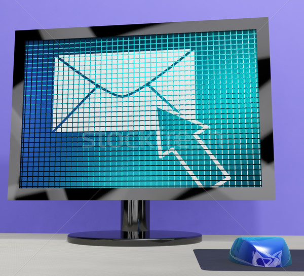 Email Icon On Screen Showing Emailing Or Contacting Stock photo © stuartmiles
