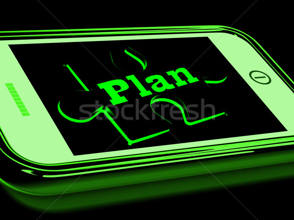 Plan On Smartphone Shows Business Aspirations Stock photo © stuartmiles