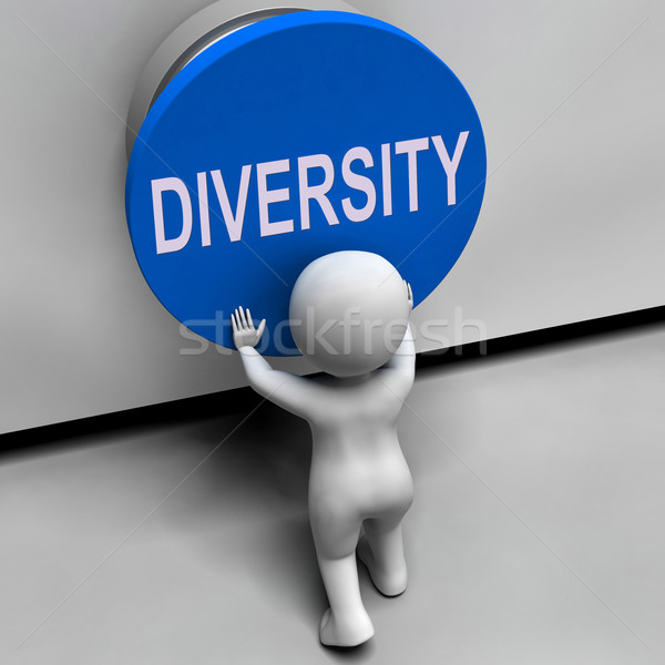 Diversity Button Means Variety Difference Or Multi-Cultural Stock photo © stuartmiles