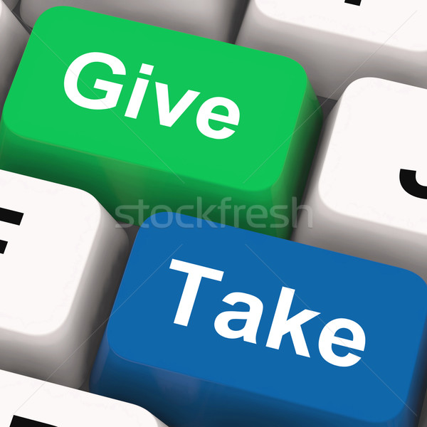 Give Take Keys Show Generous And Selfish Stock photo © stuartmiles