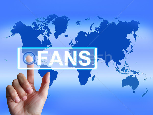 Fans Map Shows Worldwide or Internet Followers or Admirers Stock photo © stuartmiles