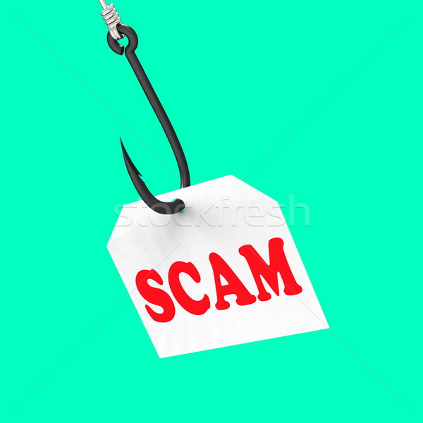 Scam On Hook Means Schemes Or Deceits Stock photo © stuartmiles