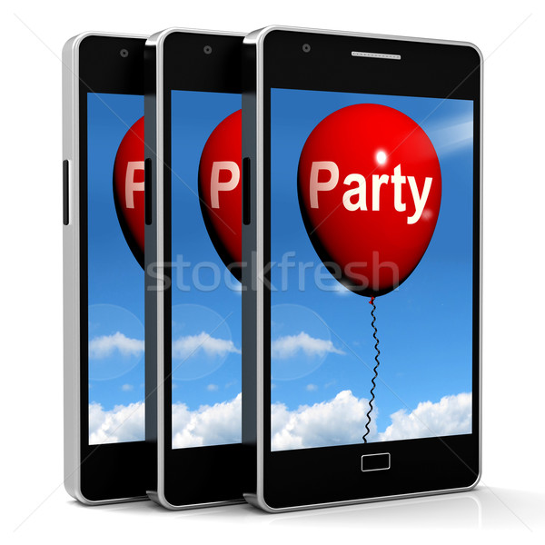 Fête ballon téléphone partis événements anniversaire [[stock_photo]] © stuartmiles