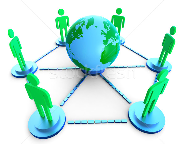 Stock photo: Worldwide Communication Shows Computer Network And Chatting