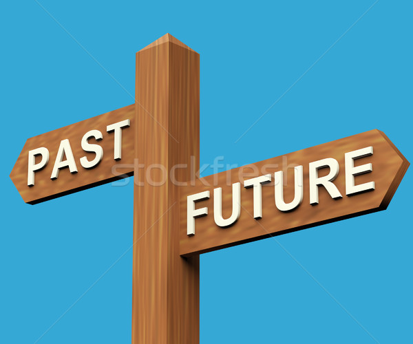 Stock photo: Past Or Future Directions On A Signpost