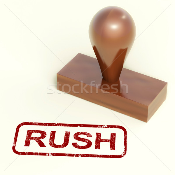 Rush Rubber Stamp Shows Speedy Urgent Delivery Stock photo © stuartmiles