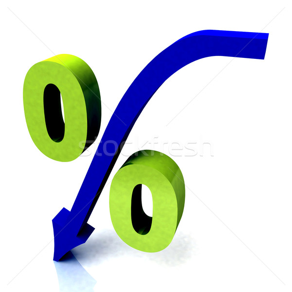 Green Percentage Symbol Shows Reduced Price Stock photo © stuartmiles