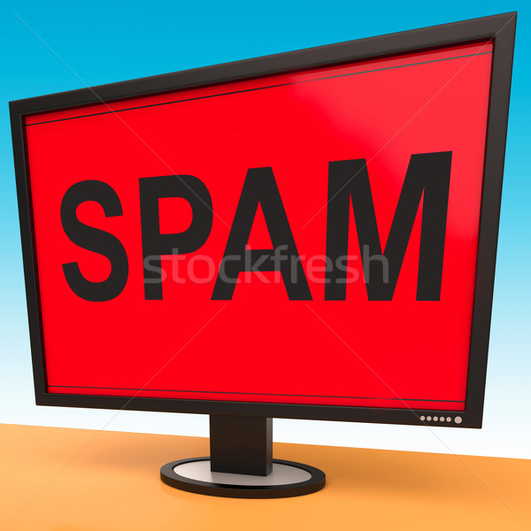 Spam Screen Shows Spamming Unwanted And Malicious Mail Stock photo © stuartmiles