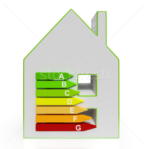 Stockfoto: Energie-efficiëntie · huisvesting · diagram · rendement · gebouw · groene