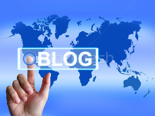Blog Map Shows International or Worldwide Blogging Stock photo © stuartmiles