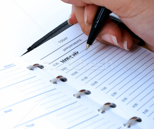 Scheduling A Meeting In A Diary Stock photo © stuartmiles