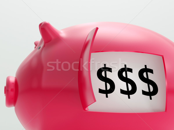 Dollars In Piggy Shows Prosperity And Security Stock photo © stuartmiles