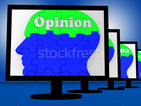 Opinion On Brain On Monitors Shows Human Judgment Stock photo © stuartmiles