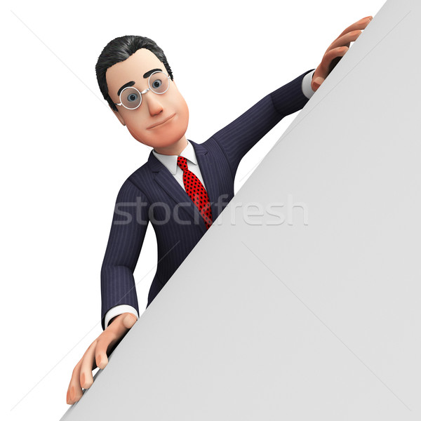 Businessman With Copyscpace Shows Blank Space And Biz Stock photo © stuartmiles