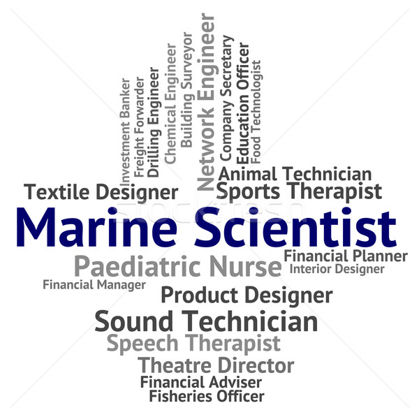 Stock photo: Marine Scientist Shows Sea Recruitment And Hire