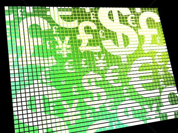 Currency Symbols On Compter Screen Showing Exchange Rate And Fin Stock photo © stuartmiles