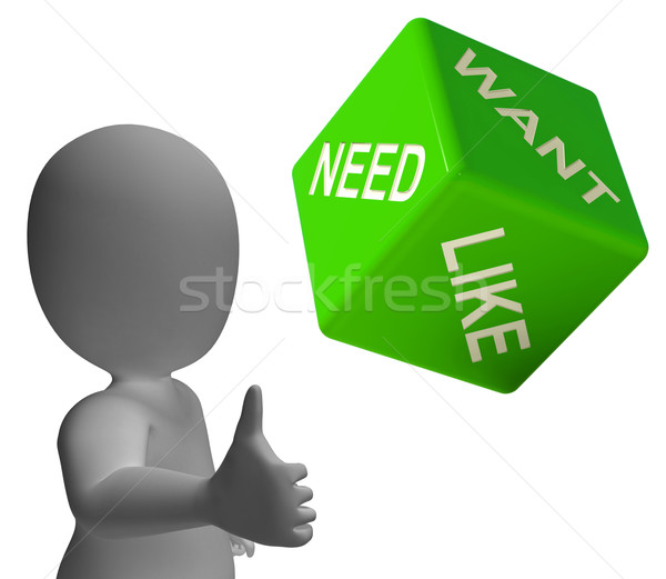 Need Want And Like Dice Showing Yearning Stock photo © stuartmiles