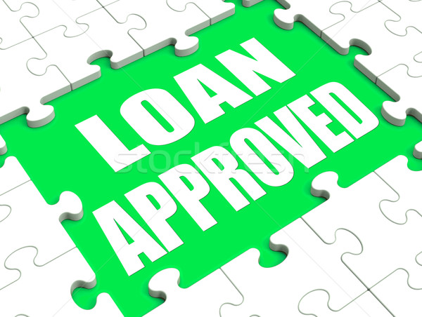 Loan Approved Puzzle Shows Credit Lending Agreement Approval Stock photo © stuartmiles