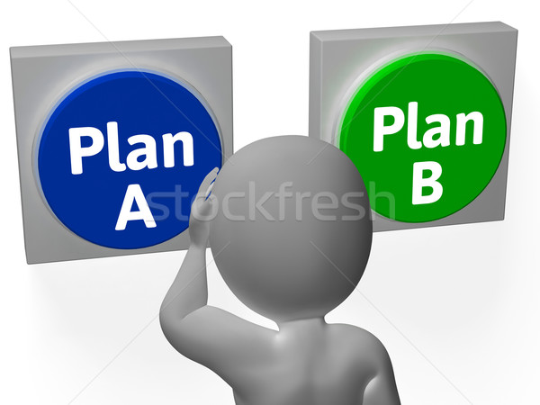 Plan b düğmeler göstermek alternatif yedekleme Stok fotoğraf © stuartmiles