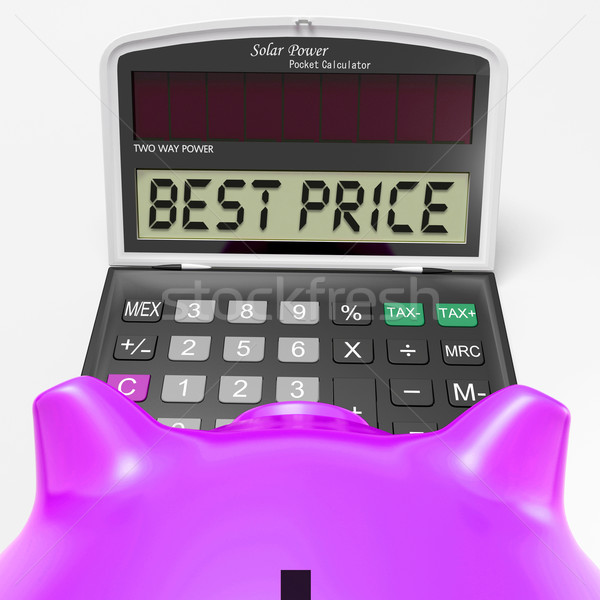 Stock photo: Best Price Calculator Means Bargains Discounts And Savings