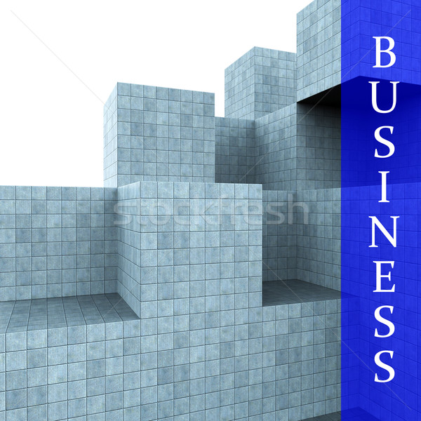 Business Blocks Design Means Building Activity And Construction Stock photo © stuartmiles