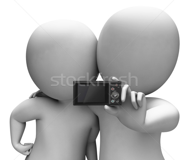 Couple Portrait Photo Shows Camera Self Photo Snapshot Stock photo © stuartmiles