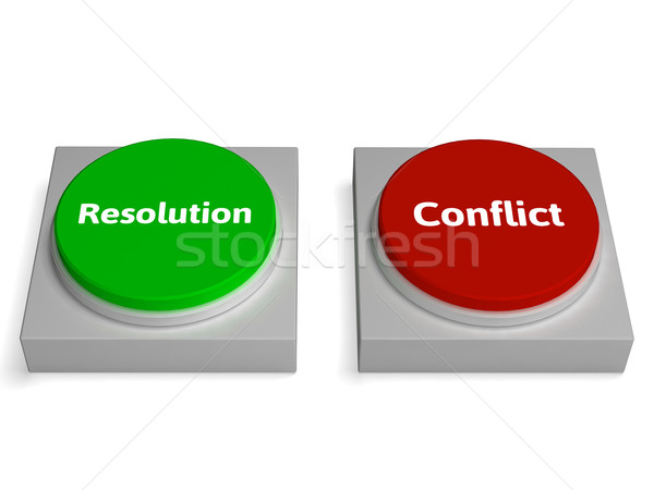 Conflict knoppen show ruzie onderhandelen Stockfoto © stuartmiles