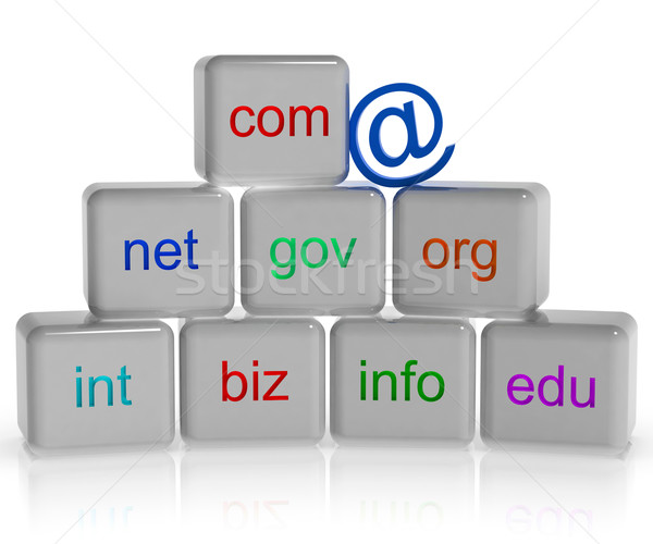 Com Net Org Blocks Shows Internet Or Web Sites Stock photo © stuartmiles