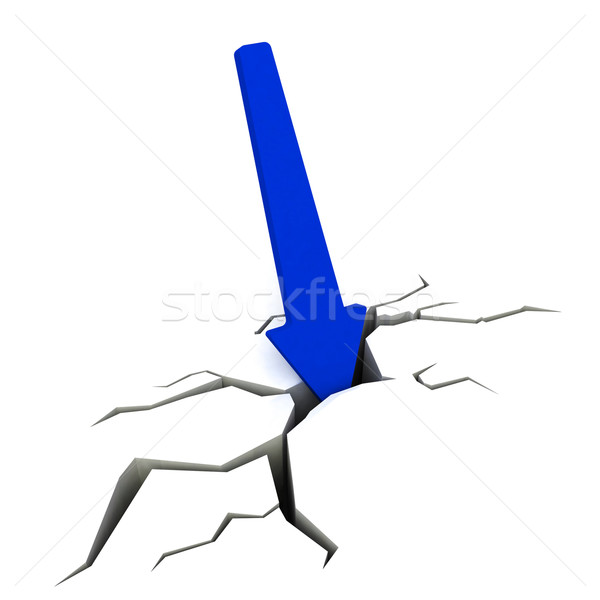 [[stock_photo]]: Bleu · flèche · effondrement · financière · signe